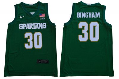Men Marcus Bingham Michigan State Spartans #30 Nike NCAA 2020 Green Authentic College Stitched Basketball Jersey NK50A66IT